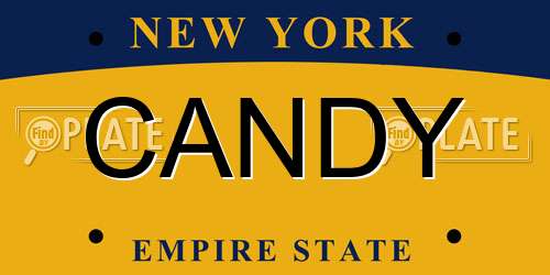 CANDY New York License Plate