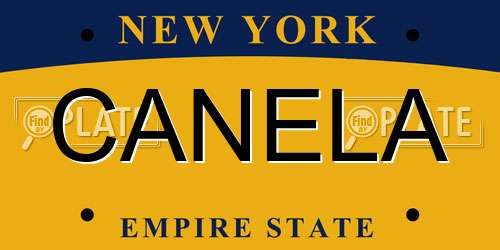 CANELA New York License Plate