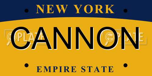 CANNON New York License Plate