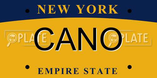 CANO New York License Plate