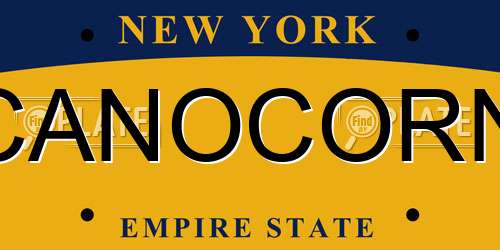 CANOCORN New York License Plate