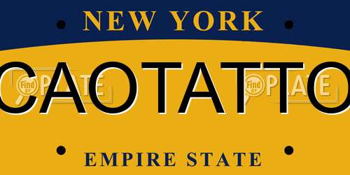 CAOTATTO New York License Plate