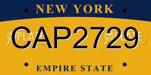 CAP2729 New York License Plate