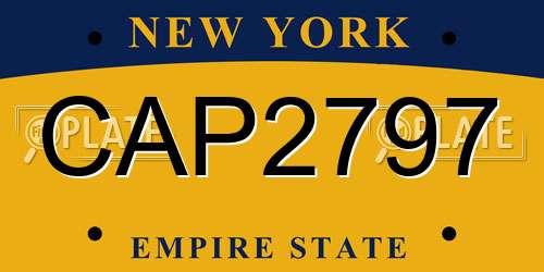 CAP2797 New York License Plate