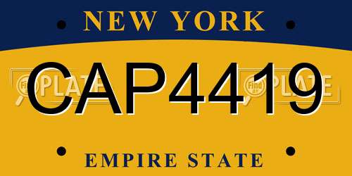 CAP4419 New York License Plate