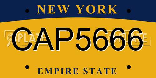CAP5666 New York License Plate