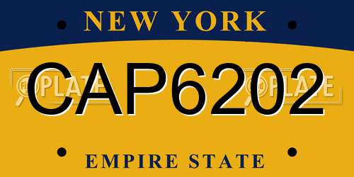 CAP6202 New York License Plate