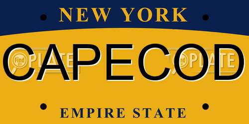 CAPECOD New York License Plate