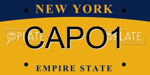 CAPO1 New York License Plate