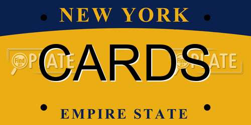 CARDS New York License Plate