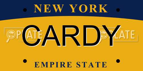 CARDY New York License Plate