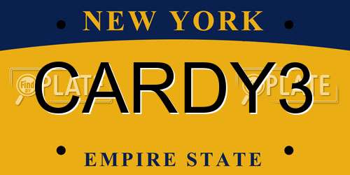 CARDY3 New York License Plate