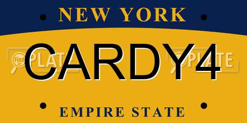 CARDY4 New York License Plate