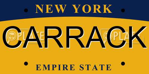 CARRACK New York License Plate