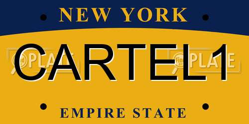 CARTEL1 New York License Plate