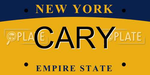 CARY New York License Plate