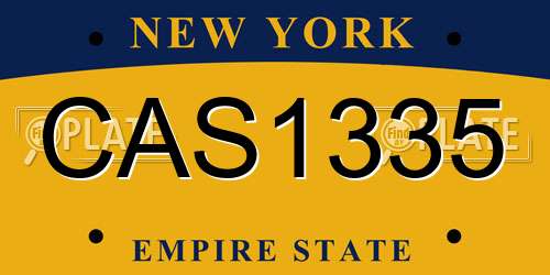CAS1335 New York License Plate
