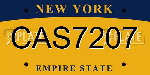 CAS7207 New York License Plate