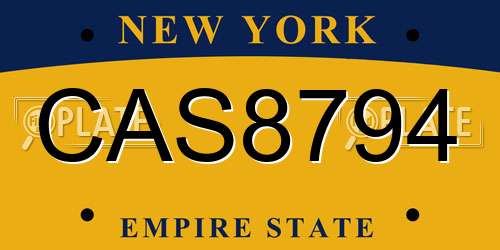 CAS8794 New York License Plate