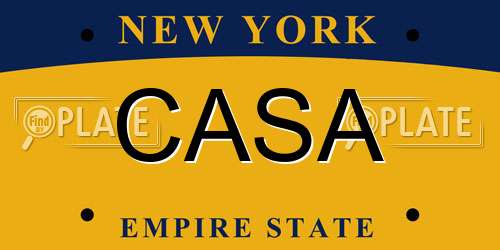 CASA New York License Plate