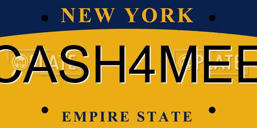 CASH4MEE New York License Plate