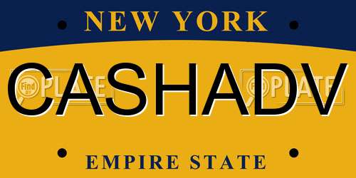 CASHADV New York License Plate