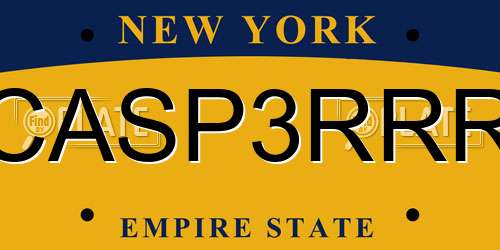 CASP3RRR New York License Plate