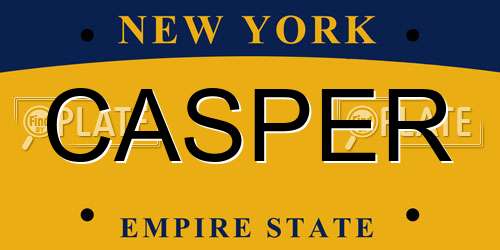 CASPER New York License Plate
