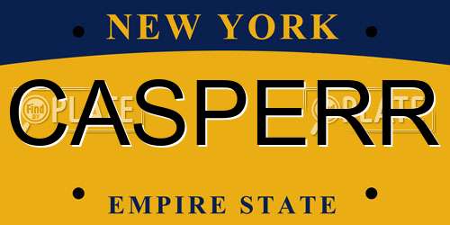 CASPERR New York License Plate