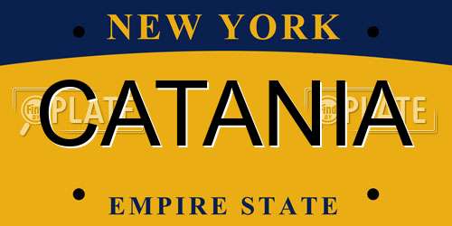 CATANIA New York License Plate