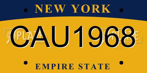CAU1968 New York License Plate