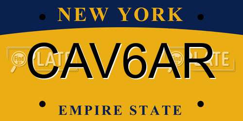 CAV6AR New York License Plate