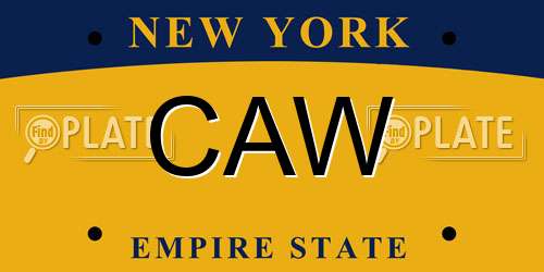 CAW New York License Plate