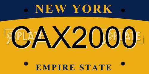 CAX2000 New York License Plate