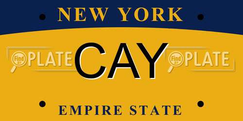 CAY New York License Plate