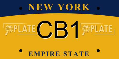 CB1 New York License Plate