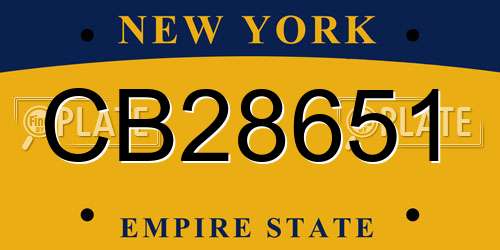 CB28651 New York License Plate