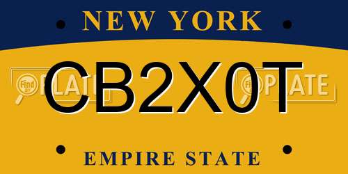 CB2X0T New York License Plate