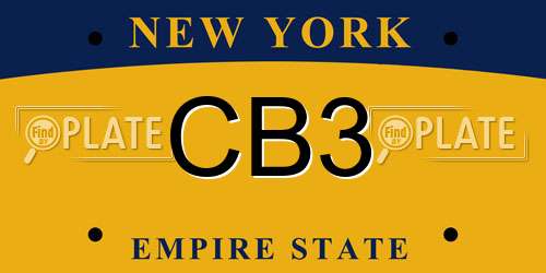 CB3 New York License Plate