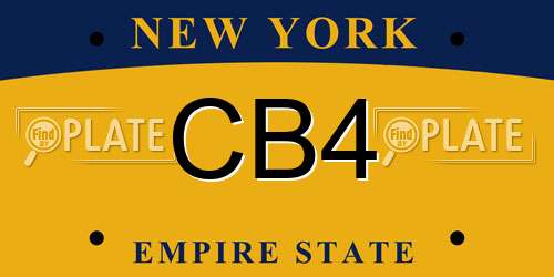 CB4 New York License Plate