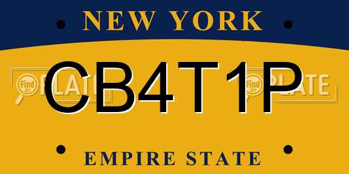 CB4T1P New York License Plate