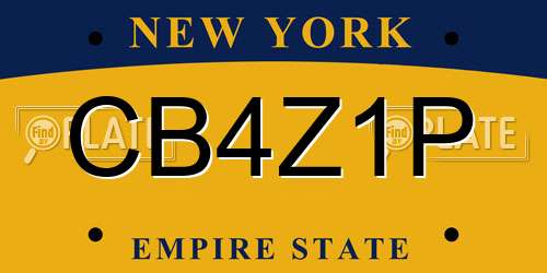 CB4Z1P New York License Plate