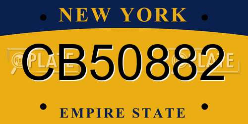 CB50882 New York License Plate