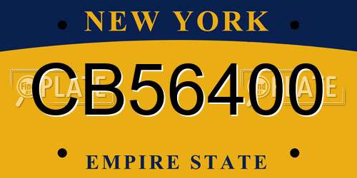 CB56400 New York License Plate