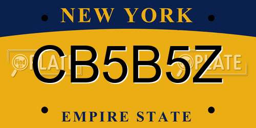 CB5B5Z New York License Plate