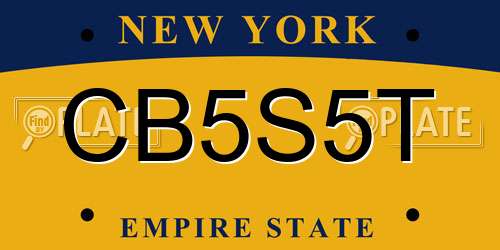 CB5S5T New York License Plate