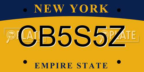 CB5S5Z New York License Plate