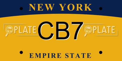 CB7 New York License Plate