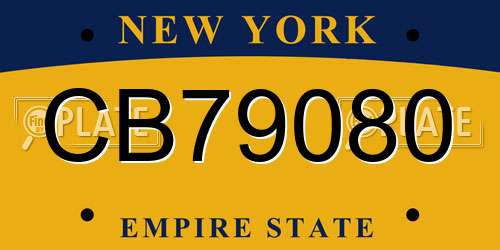 CB79080 New York License Plate