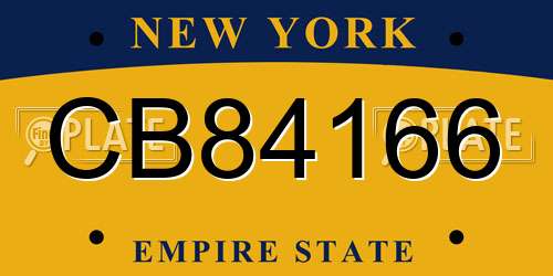 CB84166 New York License Plate